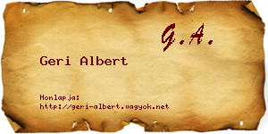 Geri Albert névjegykártya